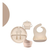 Kit Refeição Bebê Silicone Colher Pratinho Infantil Ventosa