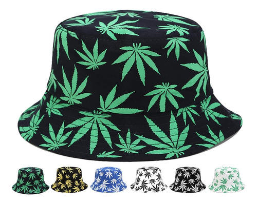 Inogih Reversible Bucket-hat Marijuana-cannabis Weed Foldble