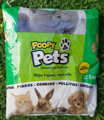 Absorbente Sanitario Poppy Pets - Pellets Por 5 Kg
