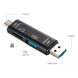 Lector Tarjetas 5 En 1 Usb Tipo C Micro Usb Tf Sd Adaptador