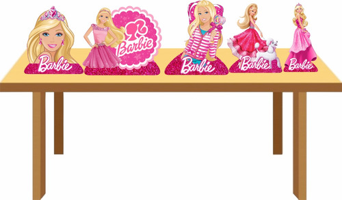Kit Display De Mesa Em Mdf Barbie Para Decoração   