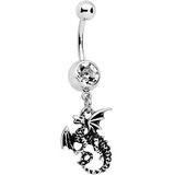 Aros - Steel Fire Dragon Dangle Belly Ring