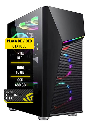 Pc Gamer I5 9400 Memória 16gb Gtx 1050ti Hd 1tb Ssd 480gb