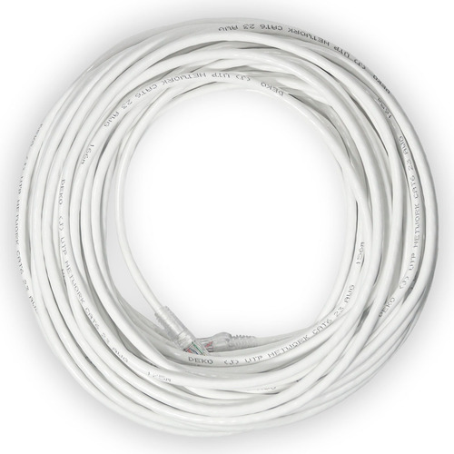 Cabo Rede 20 Metros Lan Internet Crimpado Rj45 Cat6 Branco