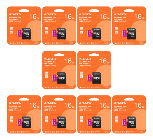 Kit 10 Tarjeta De Memoria Micro Sd Adata 16gb