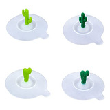 Tapas De Tazas De Silicona (4 Uds.), Cactus Anti-polvo,