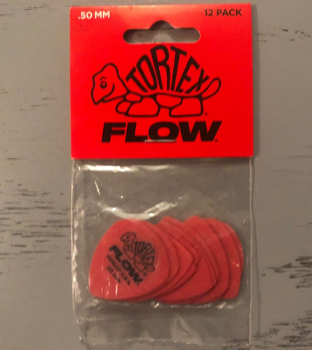 Dunlop Tortex Flow Púas Guitarra 0.50 Mm Rojo 12 Pack New