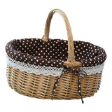 Bolsa De Picnic Pequeña De Mimbre, Cesta De Regalo Con Cesta