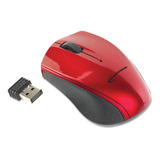 Mini Mouse Óptico Inalámbrico De 3 Teclas Color Rojo Con
