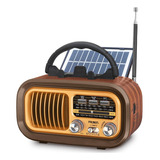 Radio Retro Vintage Bluetooth Portátil Am Fm Solar Recargabl