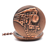 Reloj De Bolsillo Tren Ferro Locomotora + Estuche Dayoshop