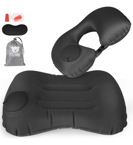 Allynx Ultralight Inflable Camping Almohada Negro