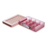 Caja Mediana Hanna Con Divisiones Para Joyas Rosada Con Tapa Color Rosa Liso