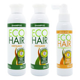 Eco Hair Anticaída Kit 2 Shampoo X 200 + 1 Loción X 125