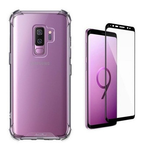 Kit Capa Capinha Transparente + Pelicula Para Galaxy S9 Plus