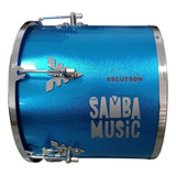 Repique De Mao Samba Music Madeira 30x12 Pvc Azul Celeste