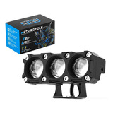 Par Luces Led Auxiliares Faros De Lupa Para Moto Doble Color