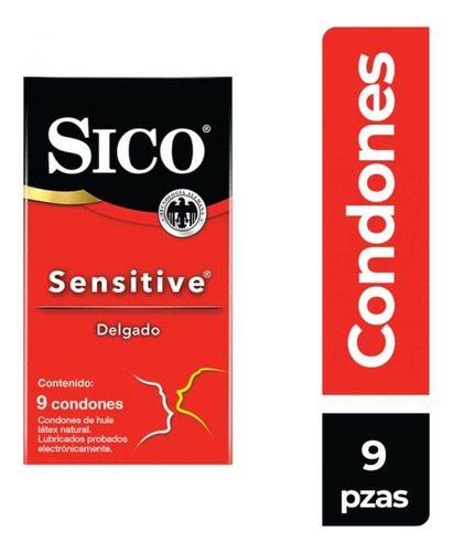 Sico Rojo Preservativo Caja Con 9 Condones