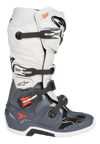 Botas Motocross Alpinestars Tech 7 Grey Dark Red Atv Top Cuo