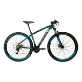 Bicicleta Aro 29 Rino Everest 24v - Index Hidraulico+trava Cor Preto/azul Tamanho Do Quadro 19