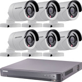 Kit Seguridad Hikvision Dvr 8 Canales + 6 Camaras 2mp