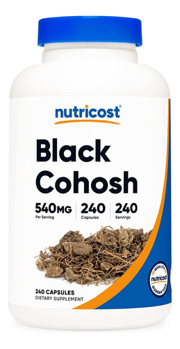 Nutricost Black Cohosh Soporte De Menopausia 540mg 240 Caps Sabor Sin Sabor