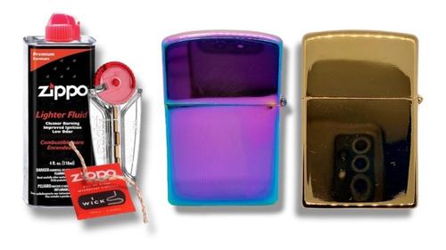 Kit Zippo / Gasolina, Piedra, Mecha + 2 Encendedores Td