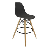 Banqueta Charles Eames Eiffel Wood Base Fixa Madeira