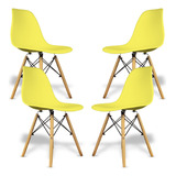 Set De 4 Sillas Eames Modernas Color Blanco Original Bellair