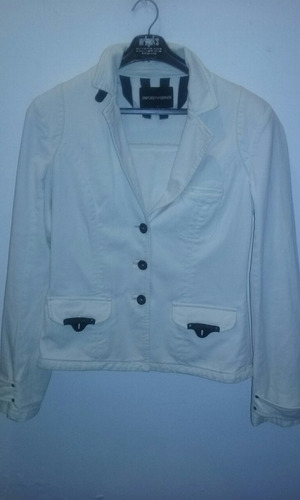 Chaqueta Emporio Armani Algodon Y Cuero Oportunidad! 