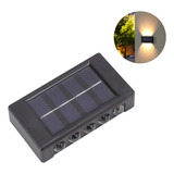 Pack X8 Aplique Solar Exterior Luz Calida Aplique Solar Muro