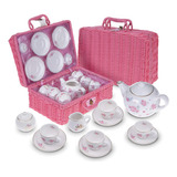 Jewelkeeper Juego De Té De Porcelana Para Niñas Pequeñas Con