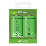 Pilas Recargable Tamaño D Gp 2 Piezas 2,200 Mah Recyko Nimh