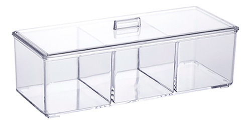 Organizador De Maquiagem Com Tampa 23x9 Paramount Cor Transparente