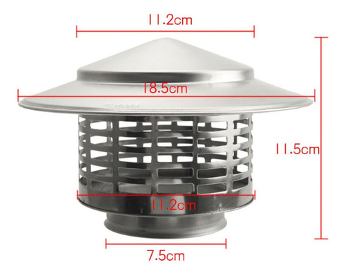 Tapa De Chimenea De 75-200 Mm, Salida De Aire, Pared Exterio