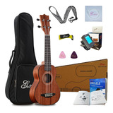 Soprano Ukulele Natural Color Mahogany Ukeleles For Beg...