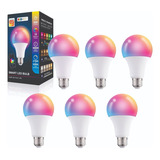 Pack 6 Focos Led Inteligente 10w Rgb + Cct Con Alexa Google