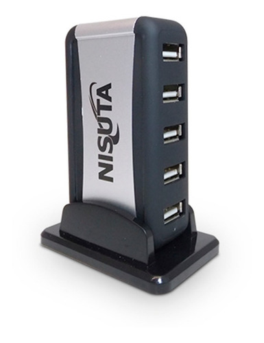 Hub Usb 2.0 De 7 Puertos Nisuta Ns-uh0704 Con Fuente