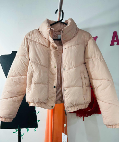 Campera Puffer Importada Con Piel En Interior Ultima Talle M