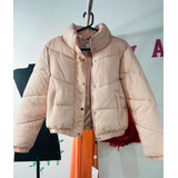 Campera Puffer Importada Con Piel En Interior Ultima Talle M