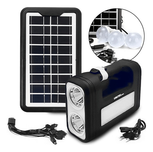 Kit Sistema De Iluminação Solar 3 Lâmpadas Duração Até 12h