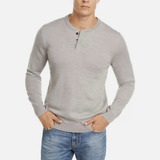 Sueter Sweater Club Room Hombre Lana Gris Azul Boton