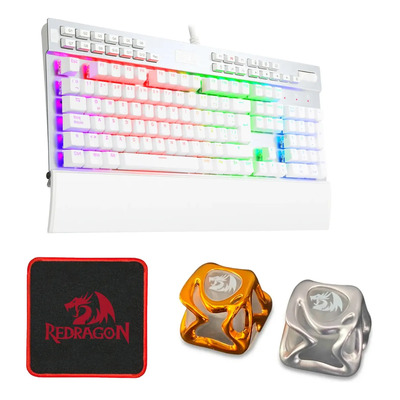 Combo Redragon Yama Negro + Llavero\u002Fkeycaps + Posavasos Blanco Keycaps Español Latinoamérica | Envío gratis