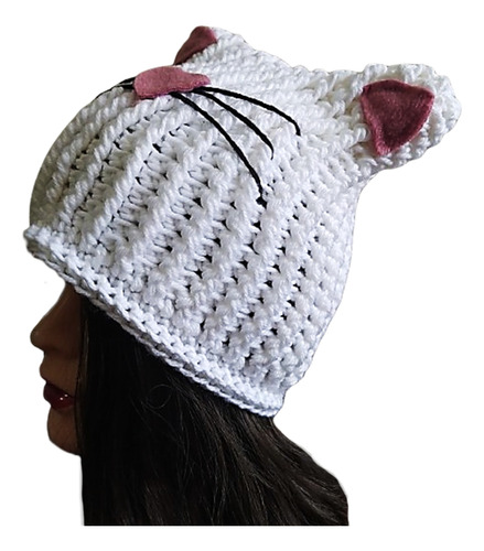 Gorro Tejido Con Orejas De Gatito 