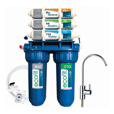 Filtro Agua Purificador Agua Finefilt Ecofilt-Alk-Mine Alcalino Mineralizador Color Azul | Meses sin interés