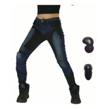 Pantalón Motociclista Dama Jeans Para Kevlar Protecciones114