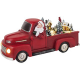 Papai Noel Camioneta Natalina Musical E Iluminada 28 Cm