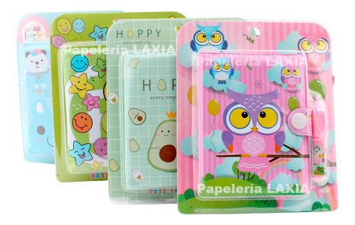 4pz Mini Diario Diseño Kawaii Libreta Diseños Mixtos Cute