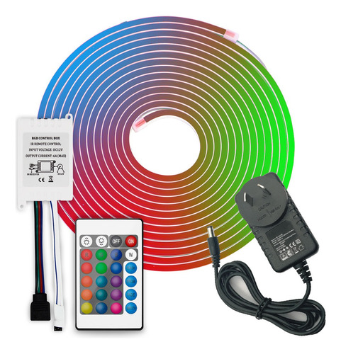 Tiras Neón Led Rgb Flexible 5 Mts + Fuente 3a + Controladora