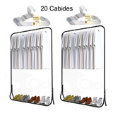 2 Mini Cabideiro Roupa Closet +20 Cabides Transparente Promo